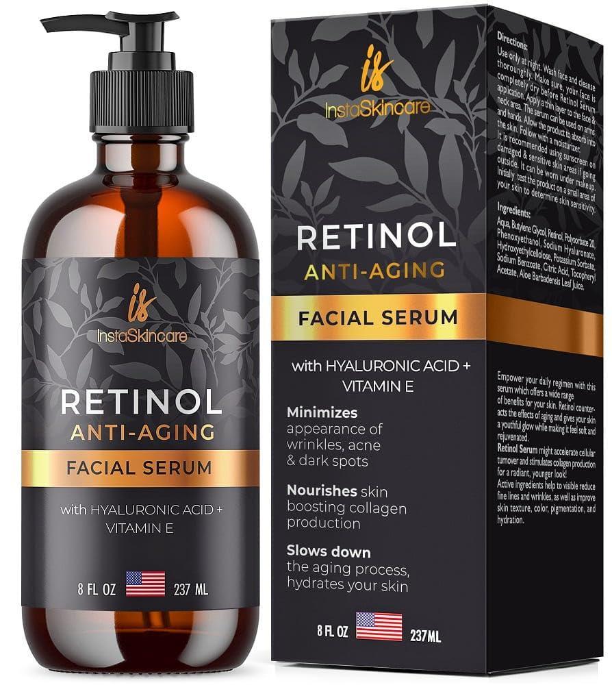 Retinol Serum for Face with Hyaluronic Acid Vitamin E and Aloe Vera