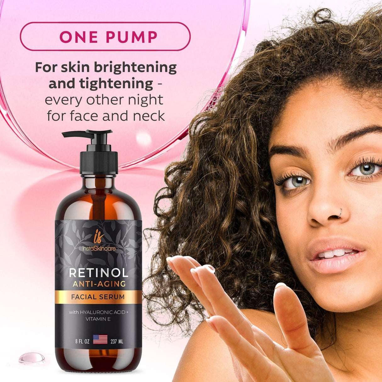 Retinol Serum for Face with Hyaluronic Acid Vitamin E and Aloe Vera