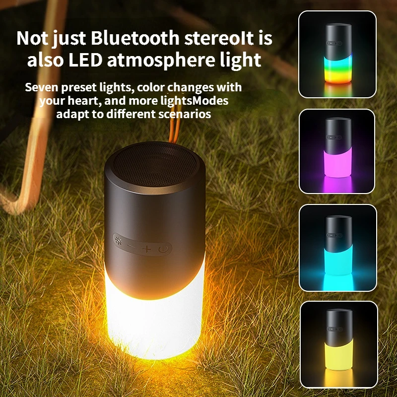Waterproof Portable Wireless Bluetooth Speaker with RGB Light