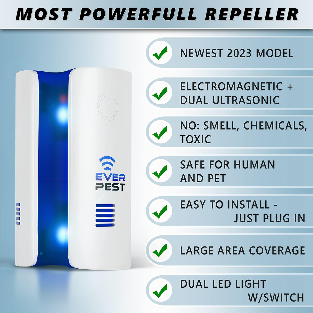 Ultrasonic Pest Repeller Plug in   Electronic Insect Control Defender