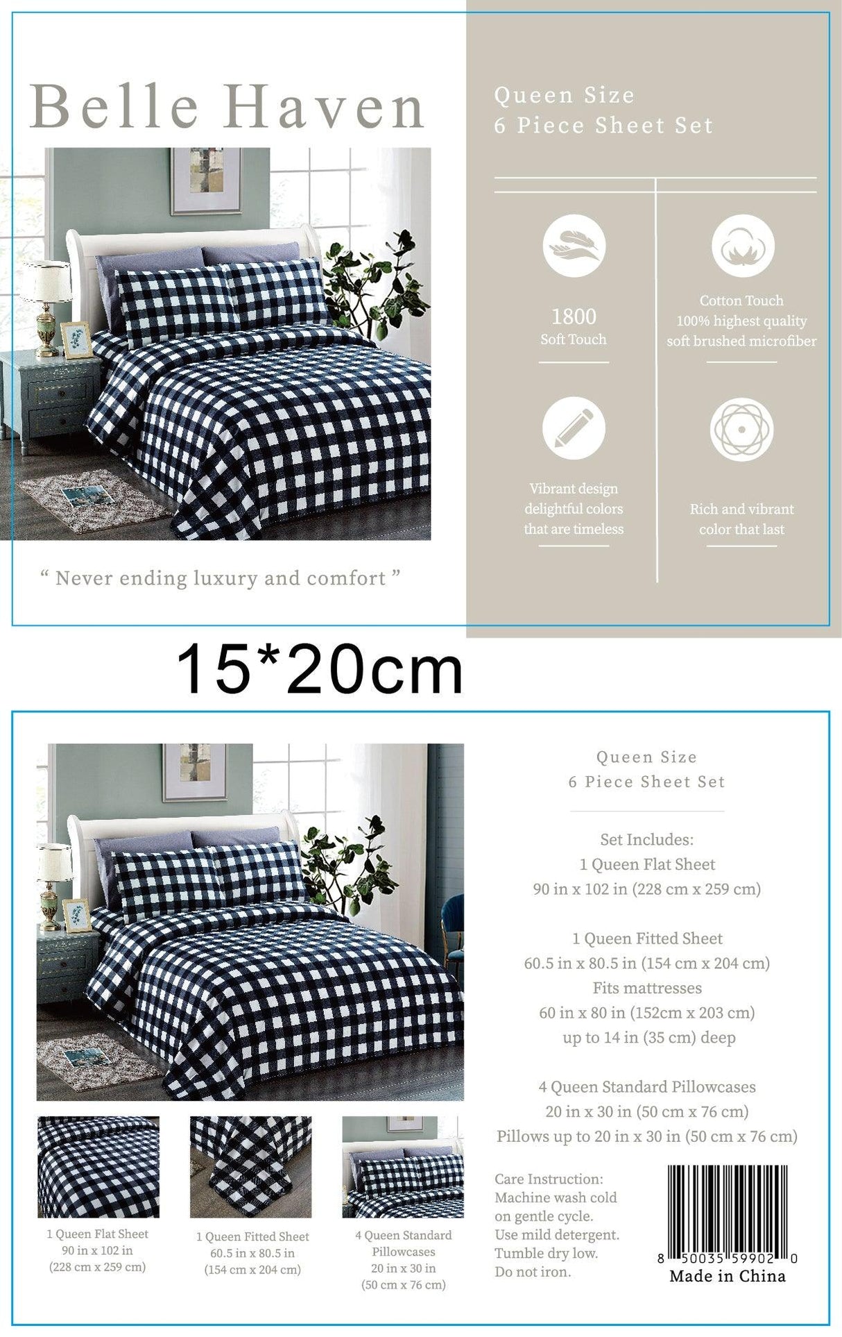 Belle Haven 6 Piece Sheet Set Bedding Sets