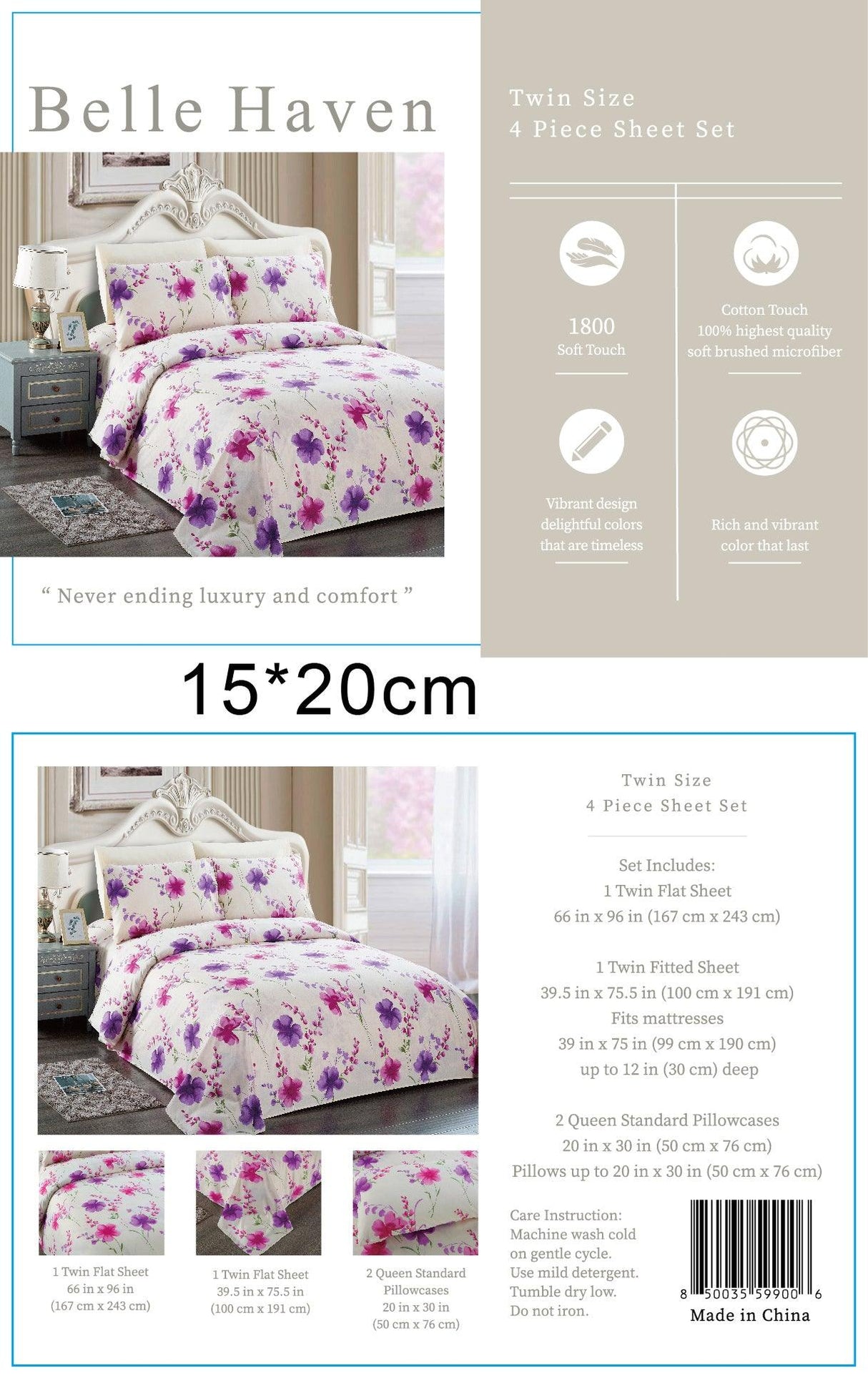 Belle Haven 6 Piece Sheet Set Bedding Sets