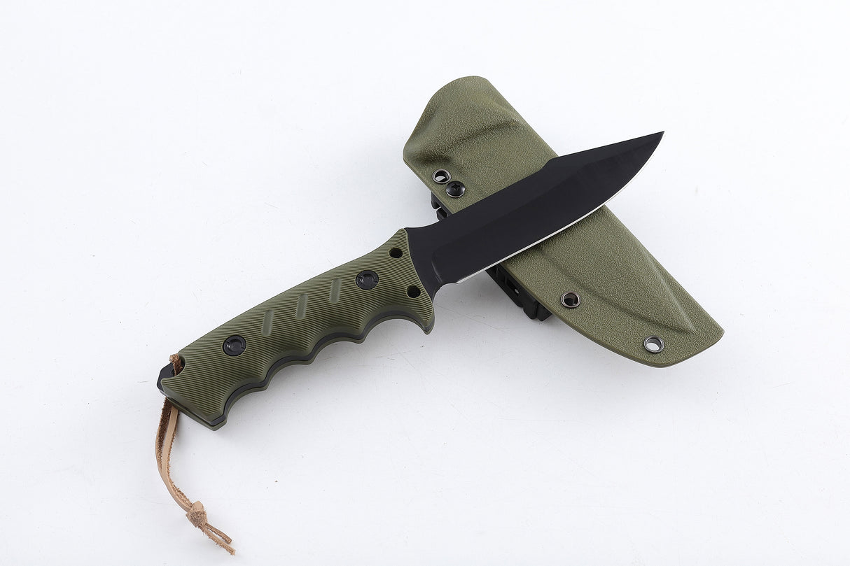 Fixed Blade EDC Tactical Knife With G10 Handle And Kydex Sheath