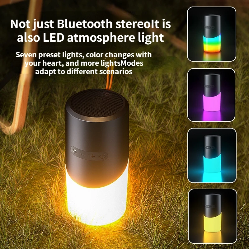 Waterproof  Portable Wireless Bluetooth Speaker with RGB Light