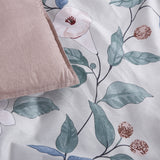 Tess Red/Grey Floral 100% Cotton Reversible Comforter Set